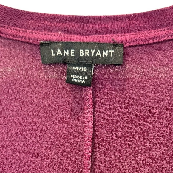 Lane Bryant Purple/White Ombre Short Sleeve Tunic Top Size 14/16 - Picture 3 of 3
